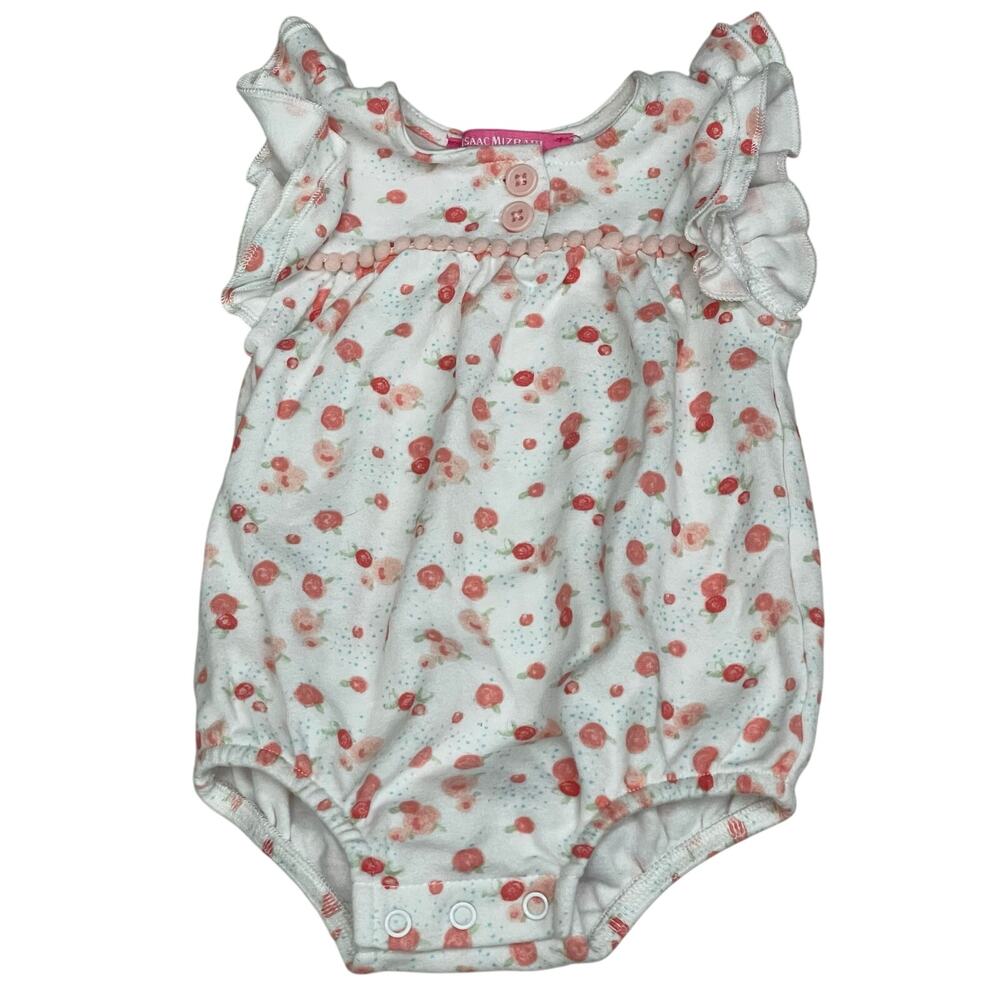 Isaac Mizrahi New York Baby Girl Pink Floral Onesie Size 3-6 Months